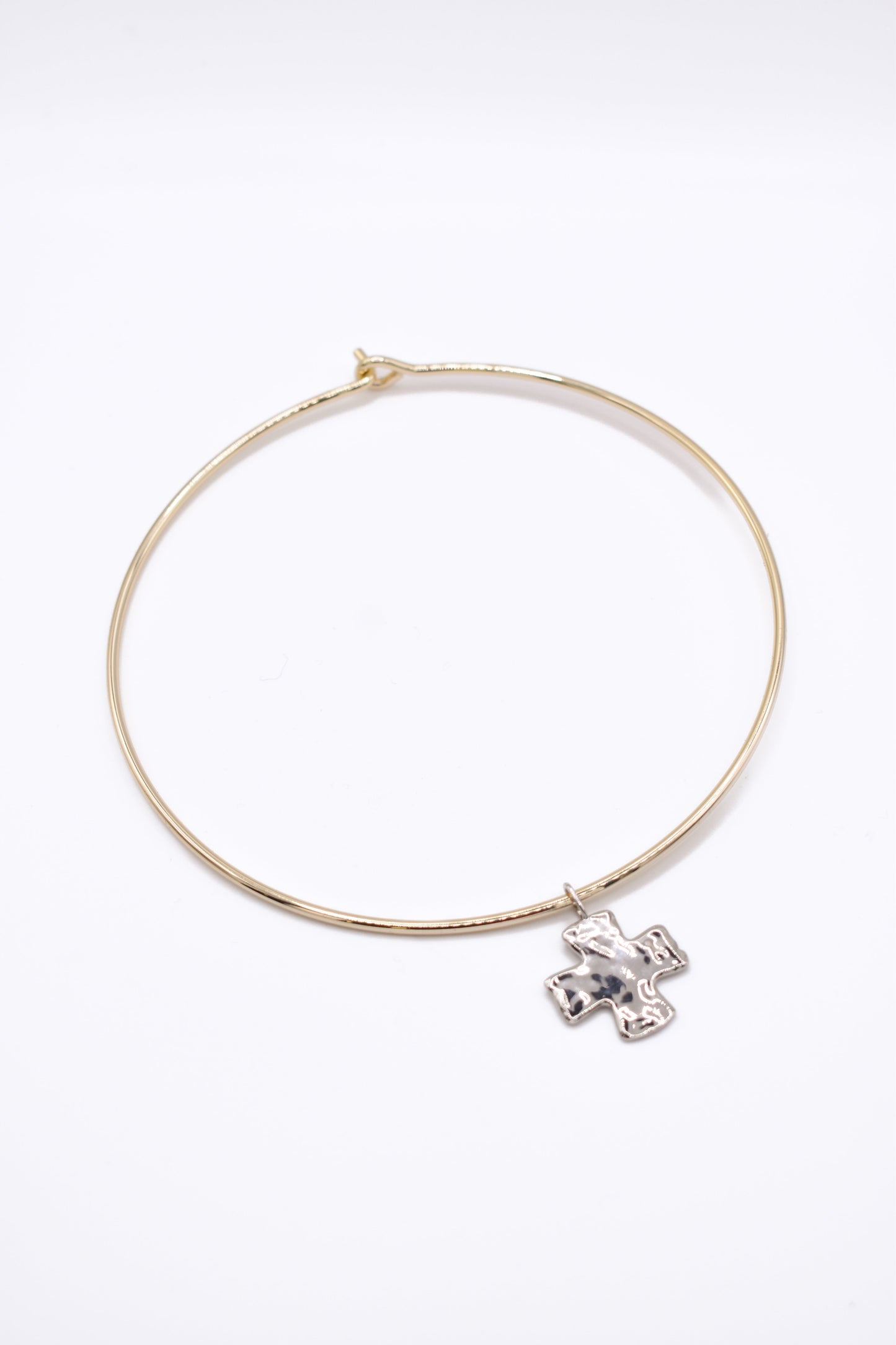 Hammered Cross Charm