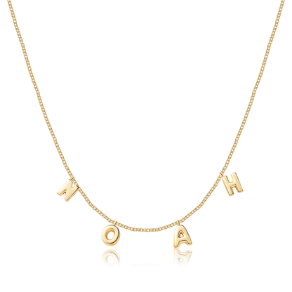 Custom Bristol Bubble Letter Name Necklace (Water Resistant)