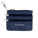 Navy - (3) Zippered Pouch (Hardware: Silver)