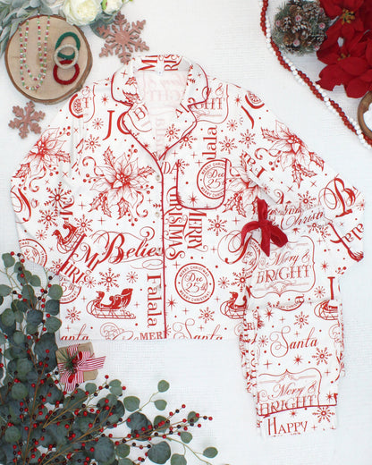Pajama Top and Pants Set - Merry & Bright
