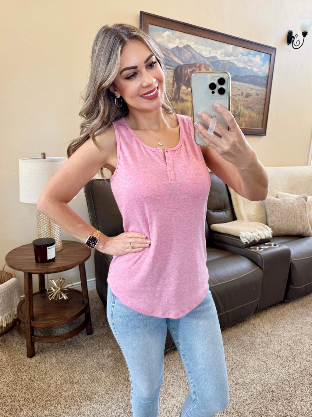 IN STOCK Alison Henley Tank - Rose