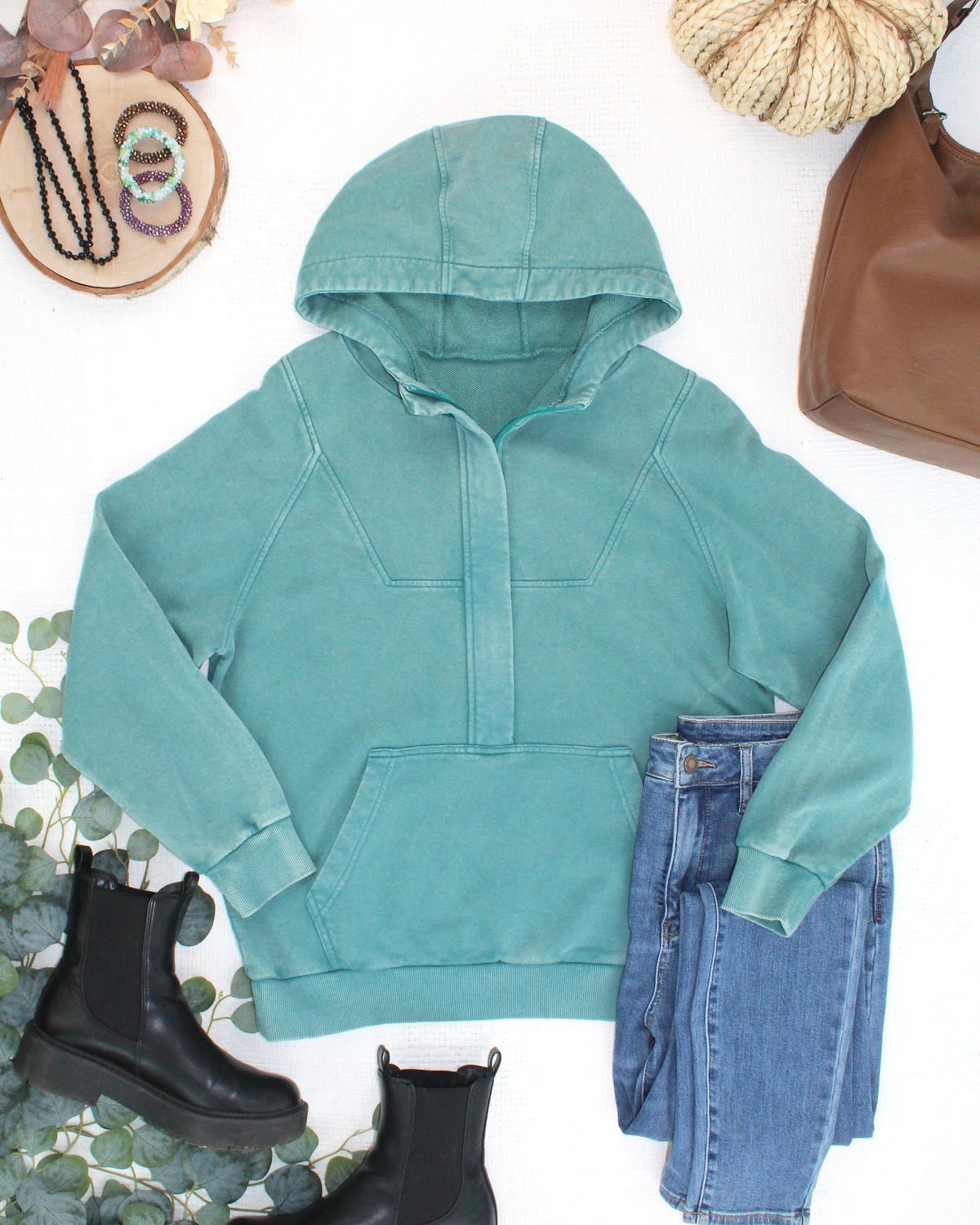 Ryker Vintage Wash Hoodie- Teal