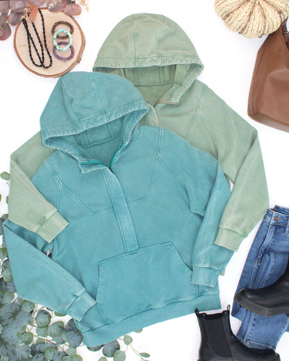 Ryker Vintage Wash Hoodie- Teal