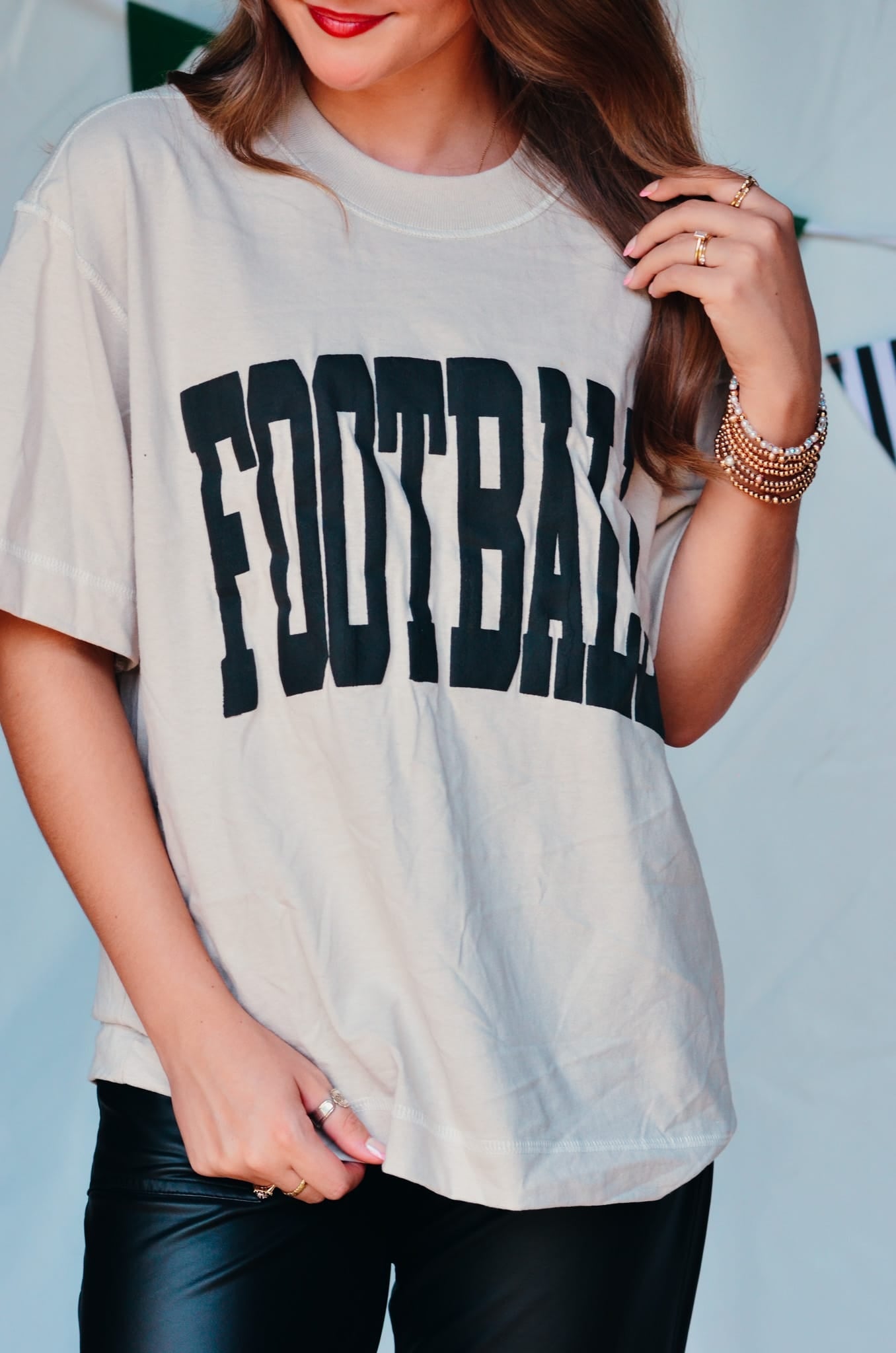 Football Oatmeal Vintage Boxy Tee