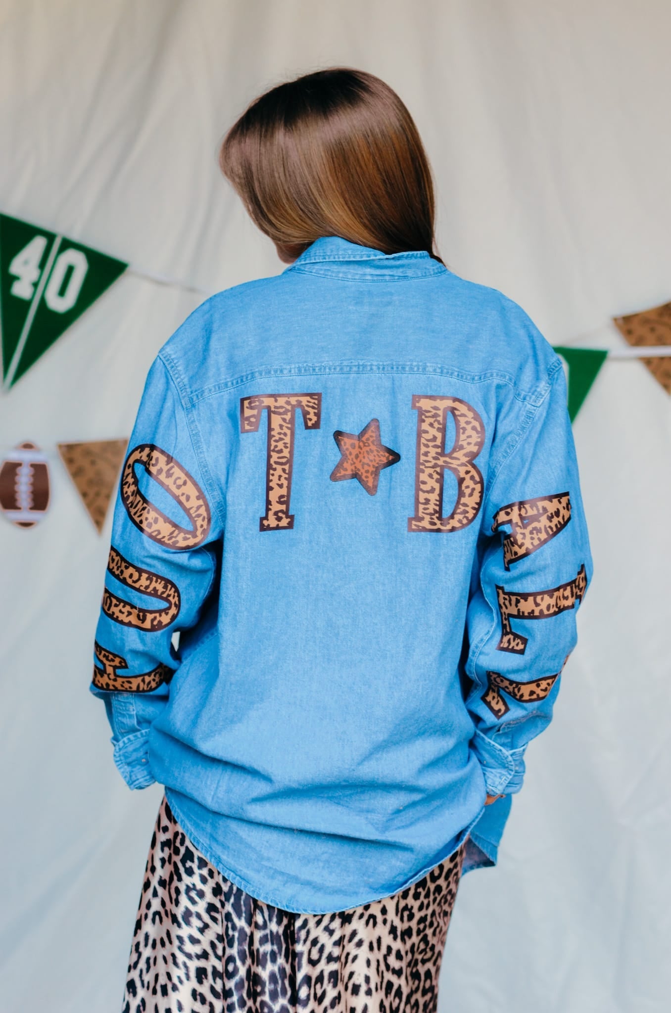 Football Leopard Denim Shirt