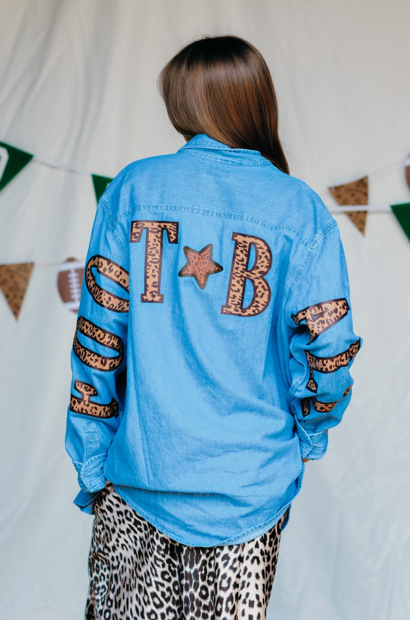 Football Leopard Denim Shirt