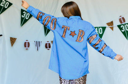 Football Leopard Denim Shirt
