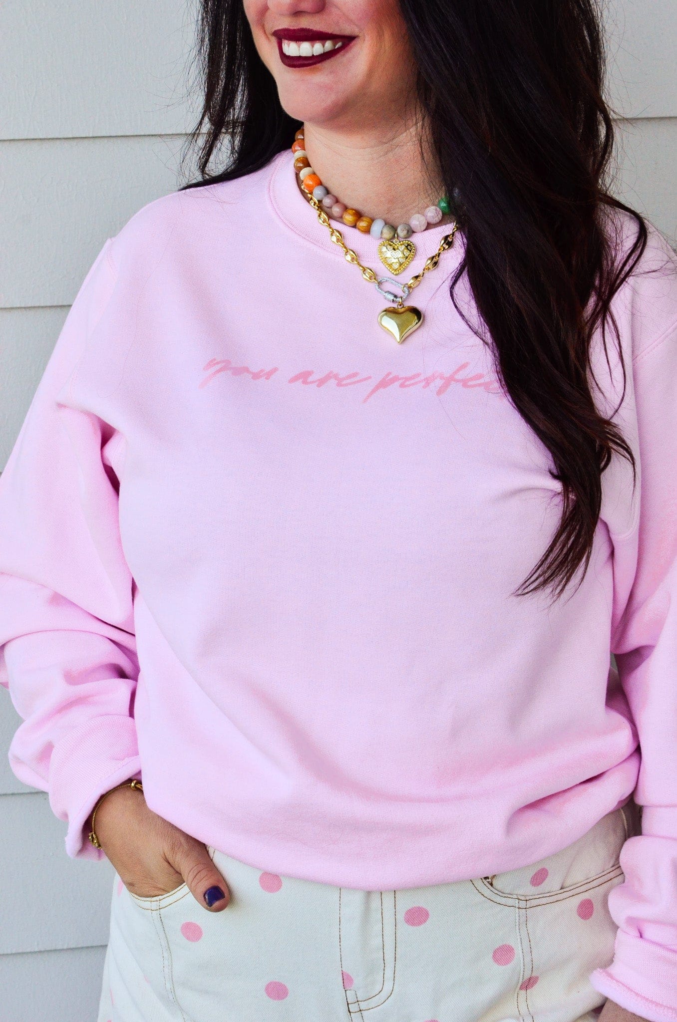 Worthy Light Pink Sweatshirt