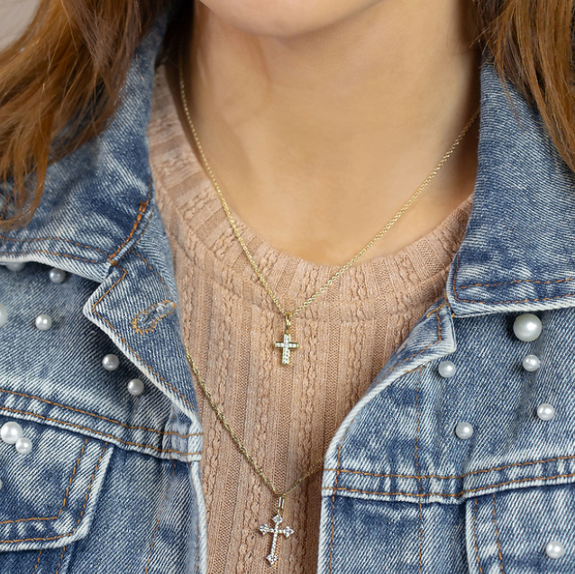 Juliet Cross Charm in Pink