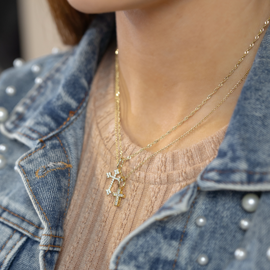 Juliet Cross Charm in Pink