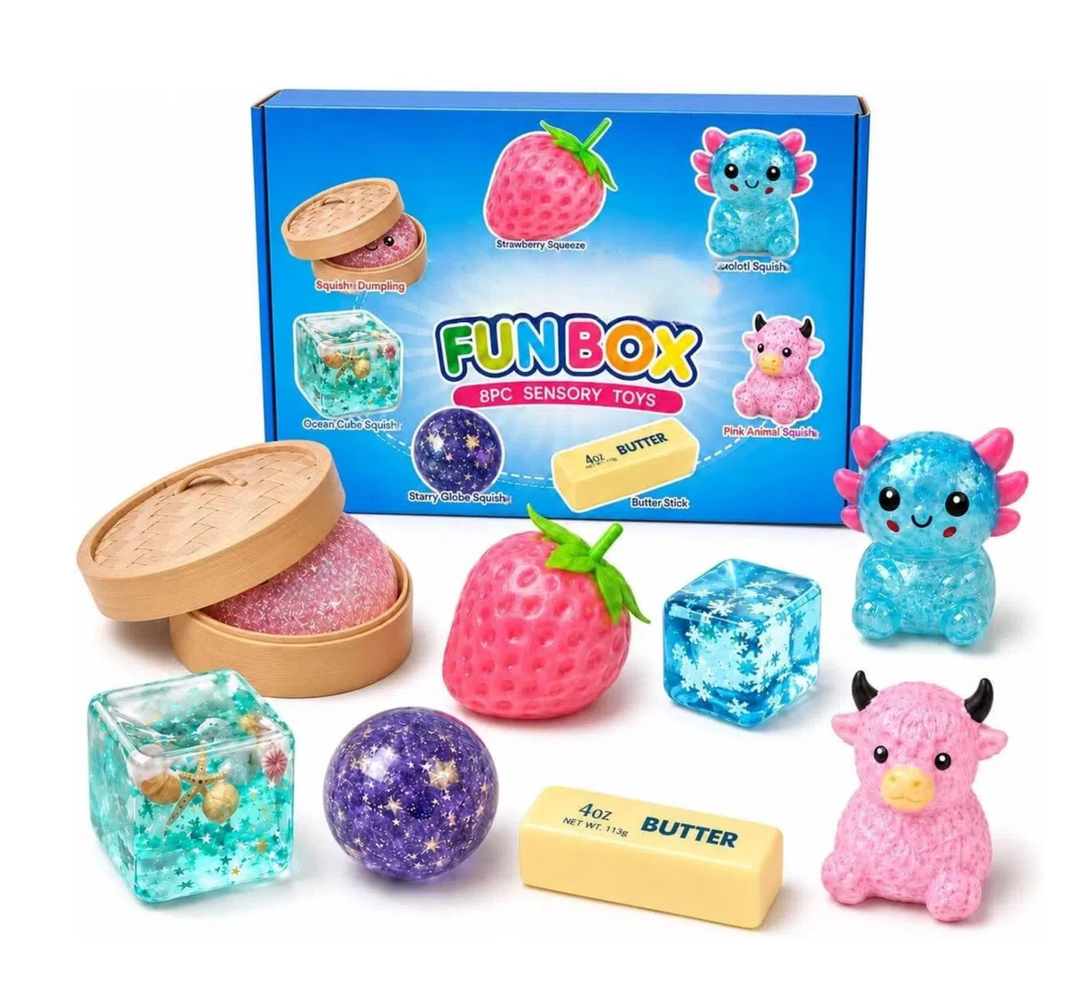 8pc Squishy Fun Box