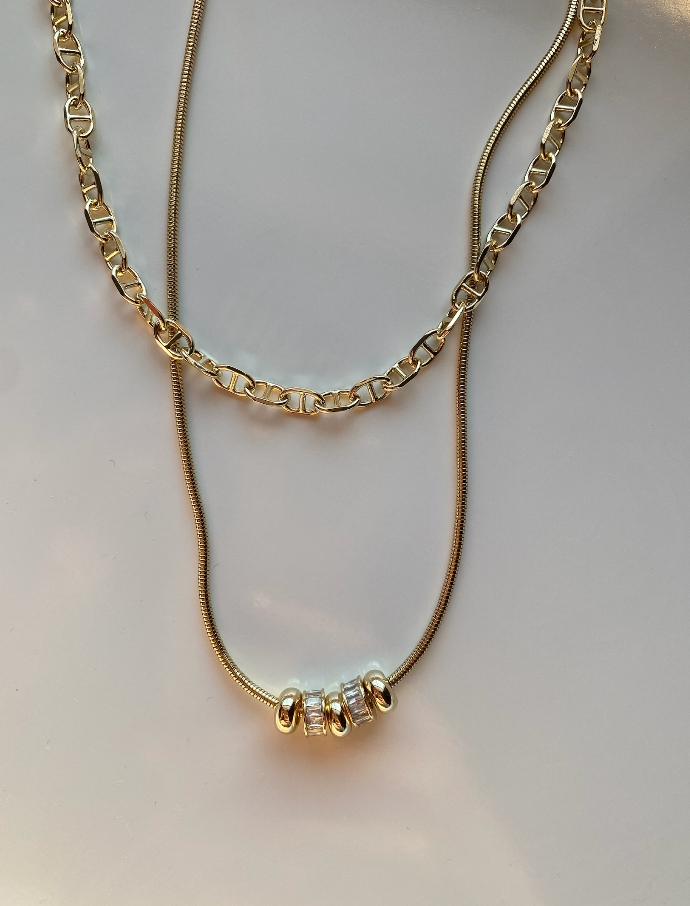 Sophia Snake Chain Necklace - (Threader Chain for Charms and Initials)