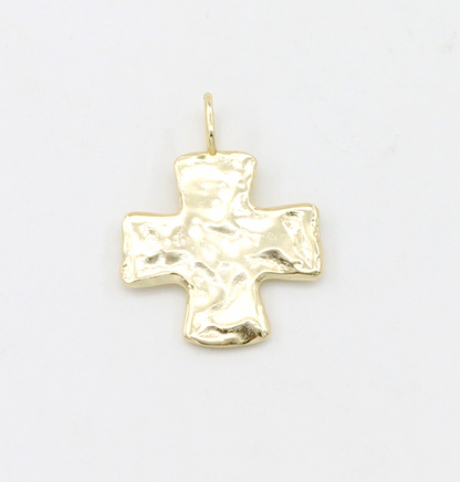 Hammered Cross Charm