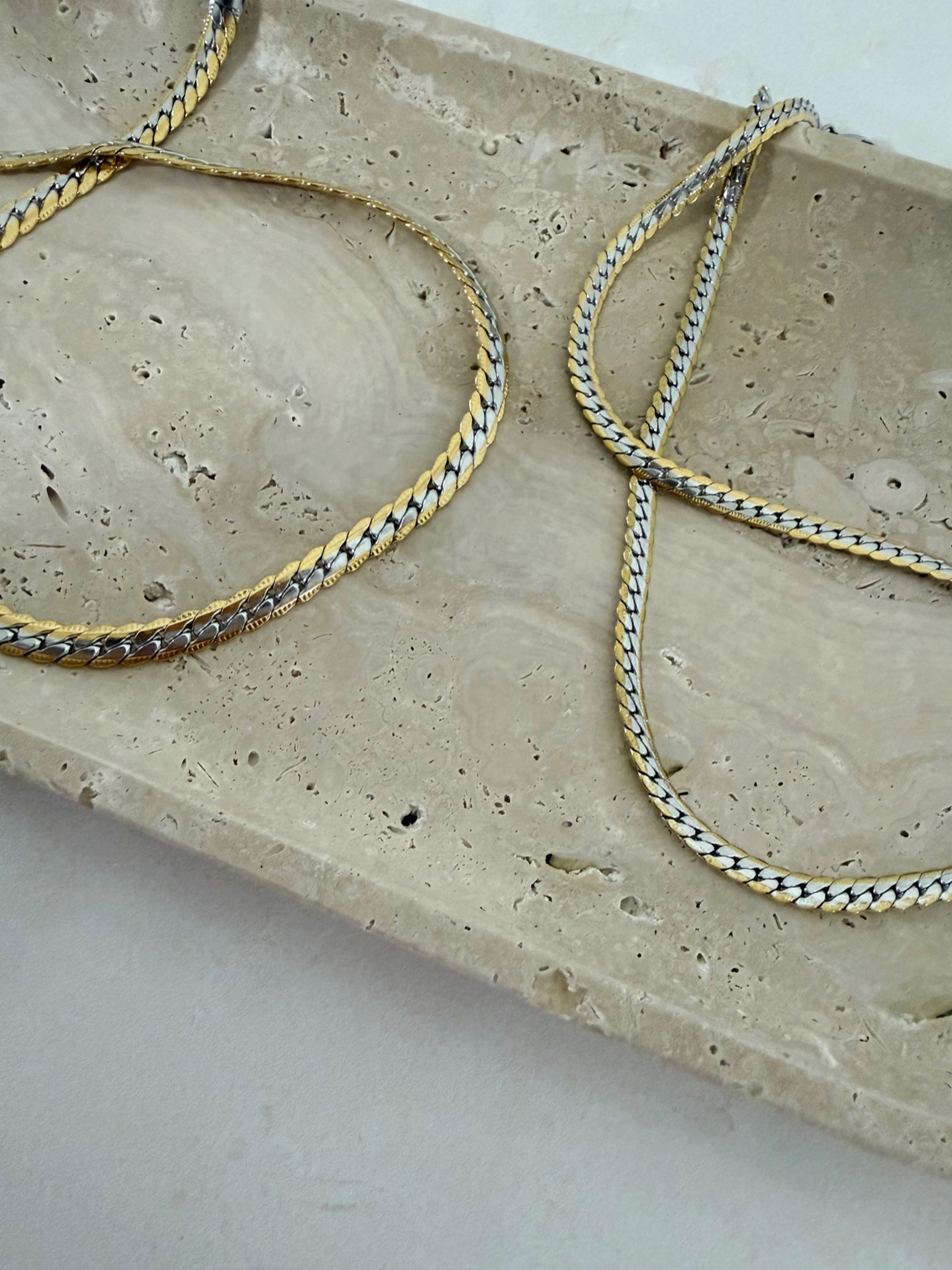 Silver & Gold Mixed Metal Cuban Link Necklace