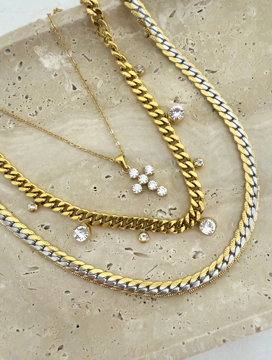 Silver & Gold Mixed Metal Cuban Link Necklace
