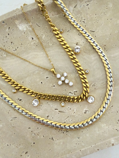 Silver & Gold Mixed Metal Cuban Link Necklace