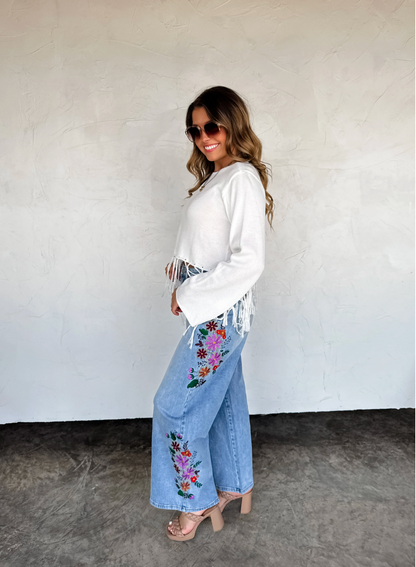 Evie Floral Embroidered Jeans