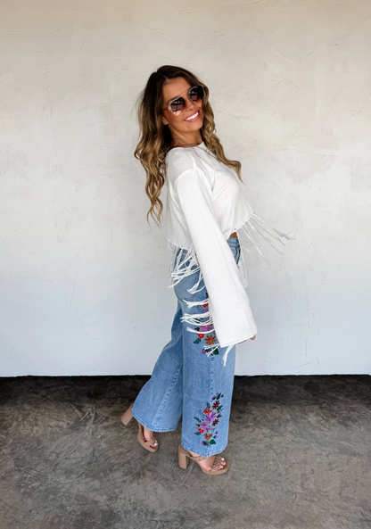 Evie Floral Embroidered Jeans