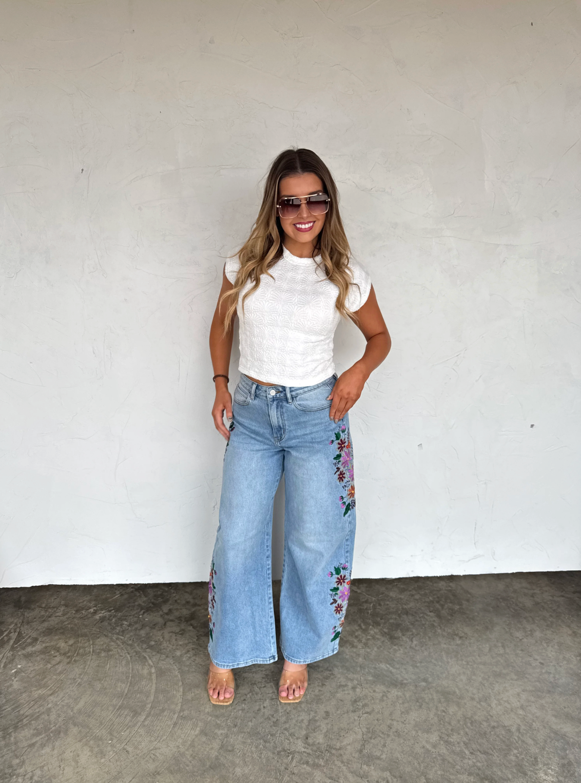 Evie Floral Embroidered Jeans