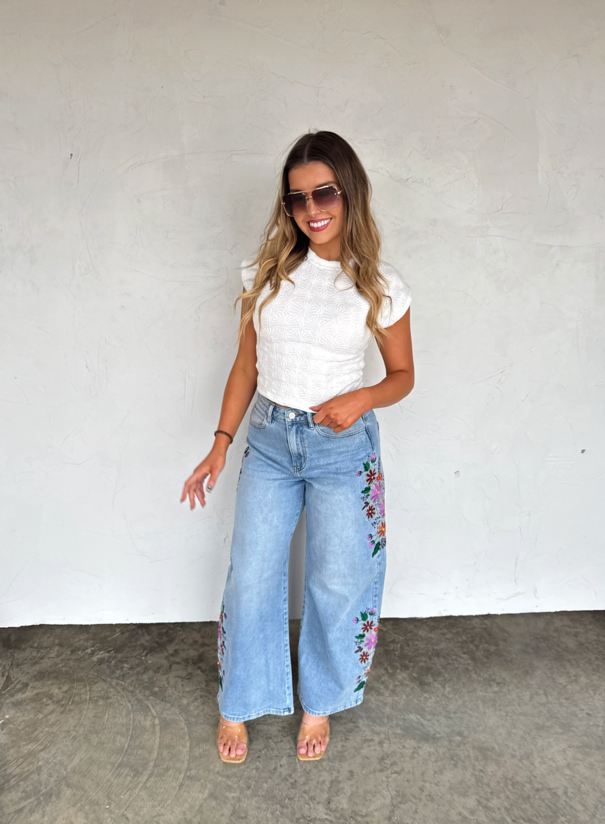 Evie Floral Embroidered Jeans