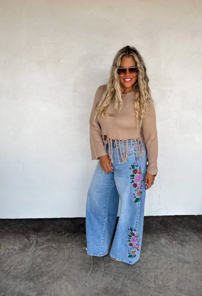 Evie Floral Embroidered Jeans