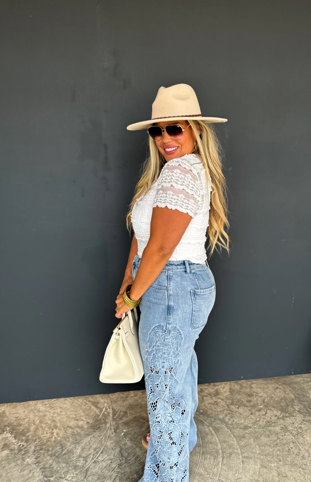 Floral Charm Wide Leg Jeans