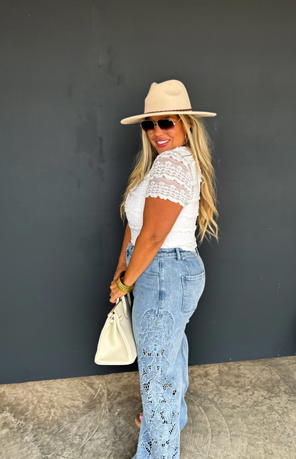 Floral Charm Wide Leg Jeans