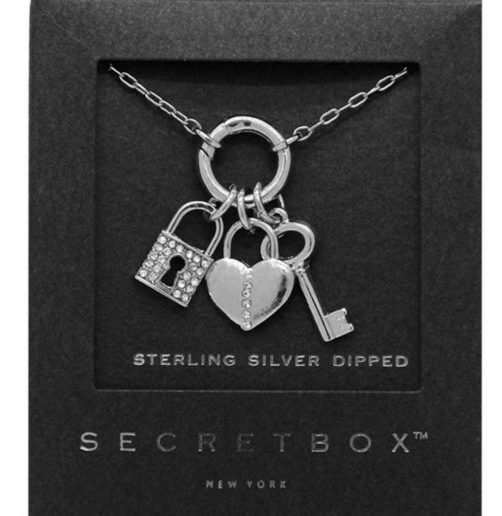 Secret Box Lock & Key Charm Necklace