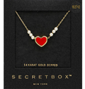 Secret Box Gold Dipped Heart Pearl Necklace