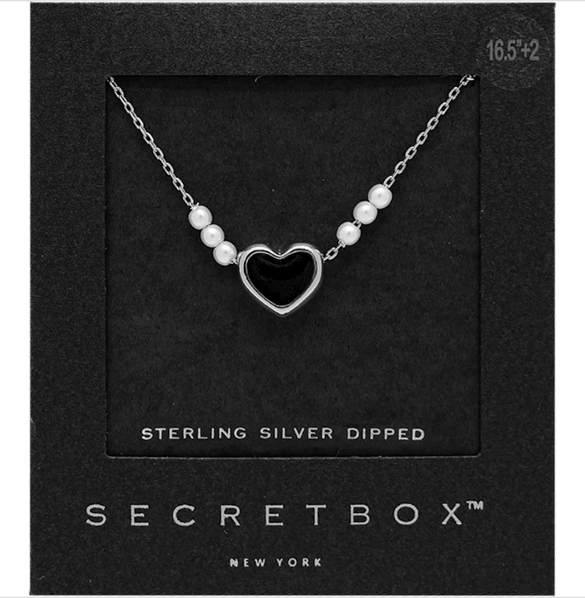 Secret Box Gold Dipped Heart Pearl Necklace