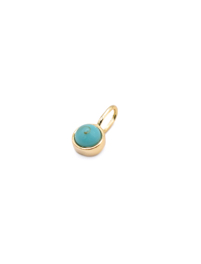 Bezel Set Stone Charm - Turquoise