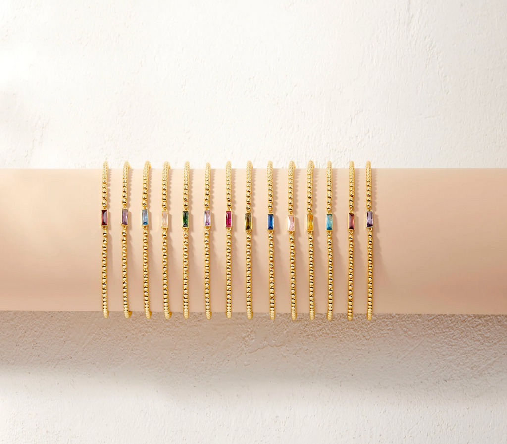 Birthstone Stretch Bracelets - Waterproof | Tarnish Free
