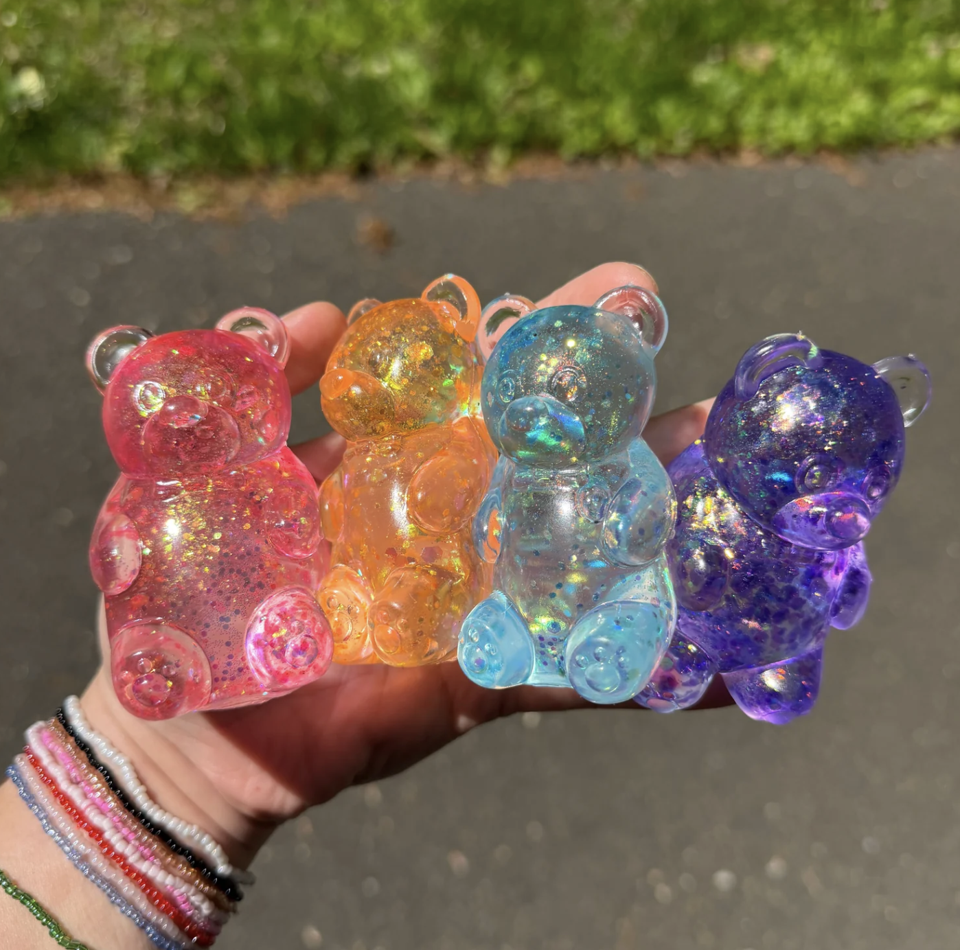 Glitter Gummy Bear Squishy