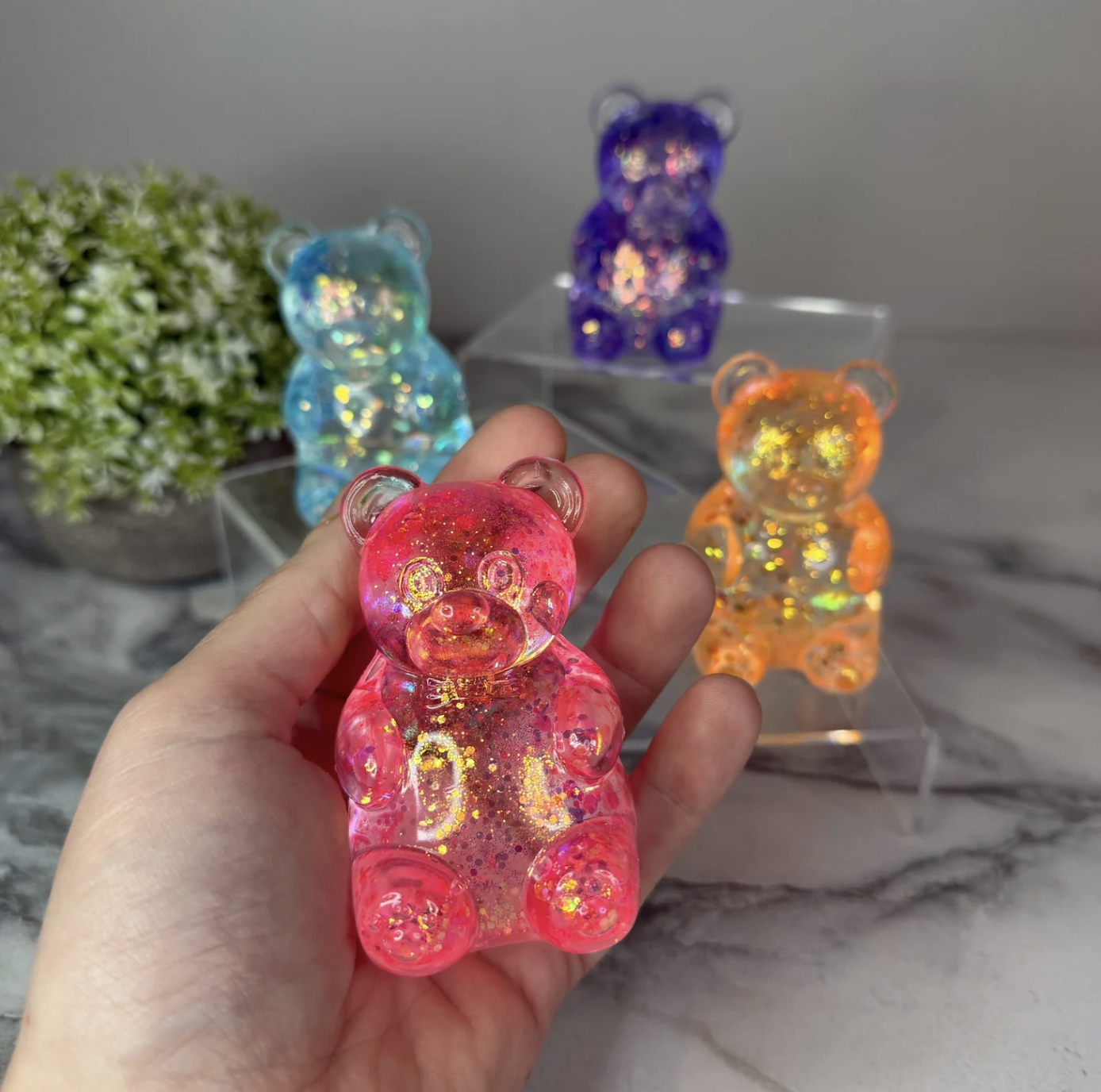 Glitter Gummy Bear Squishy