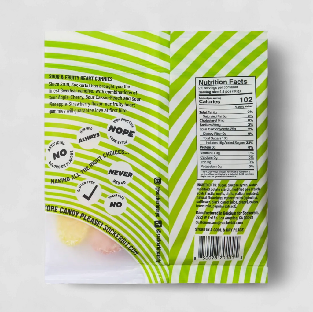 Sour & Fruity Heart Swedish Candy