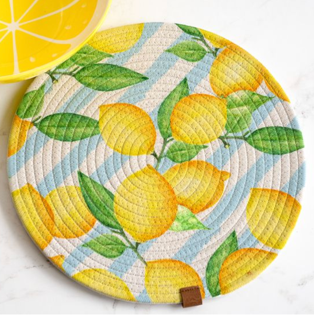 Lemon Round Placemat 13"