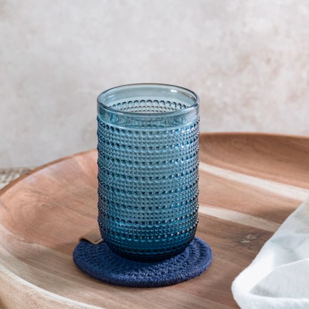 Blue Dot Highball Glasses
