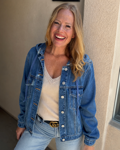 RISEN Basic Denim Jacket with Hoodie