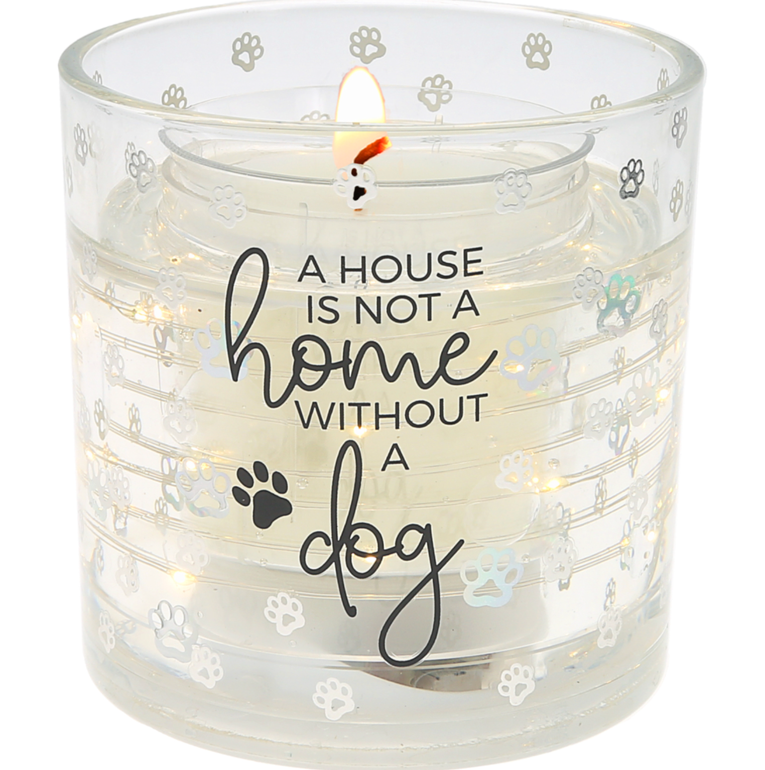 Dog - 5 oz Refillable Soy Wax Candle with LED