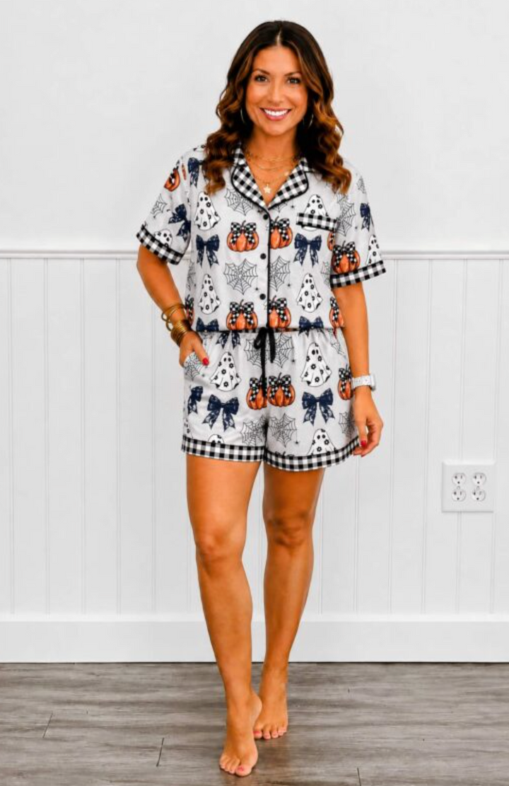 Shirley & Stone Pumpkin Bow PJ - PREORDER