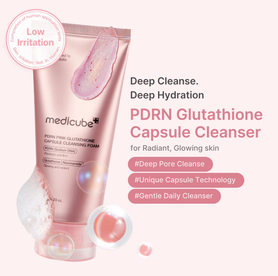 Medicube PDRN Pink Glutathione Capsule Foam Cleanser