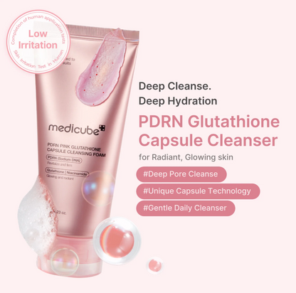 Medicube PDRN Pink Glutathione Capsule Foam Cleanser