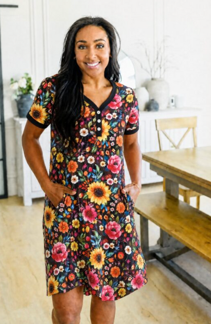 Shirley & Stone Autumn Floral Night Dress PREORDER