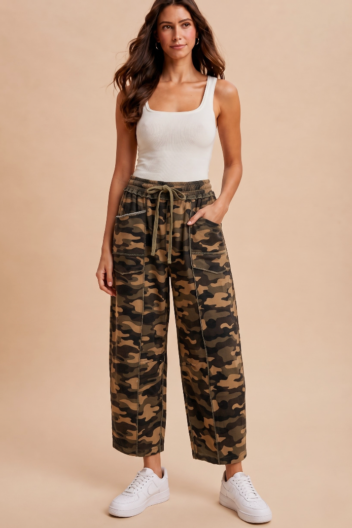 Untamed Camo Barrel Pants