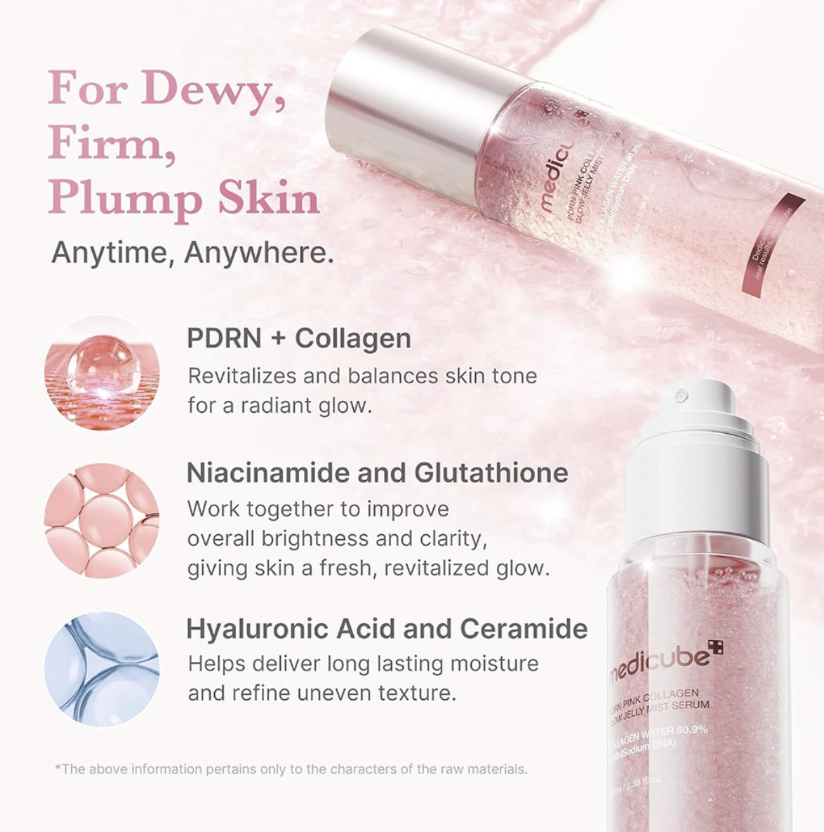 Medicube Pdrn Pink Collagen Glow Jelly Mist Serum