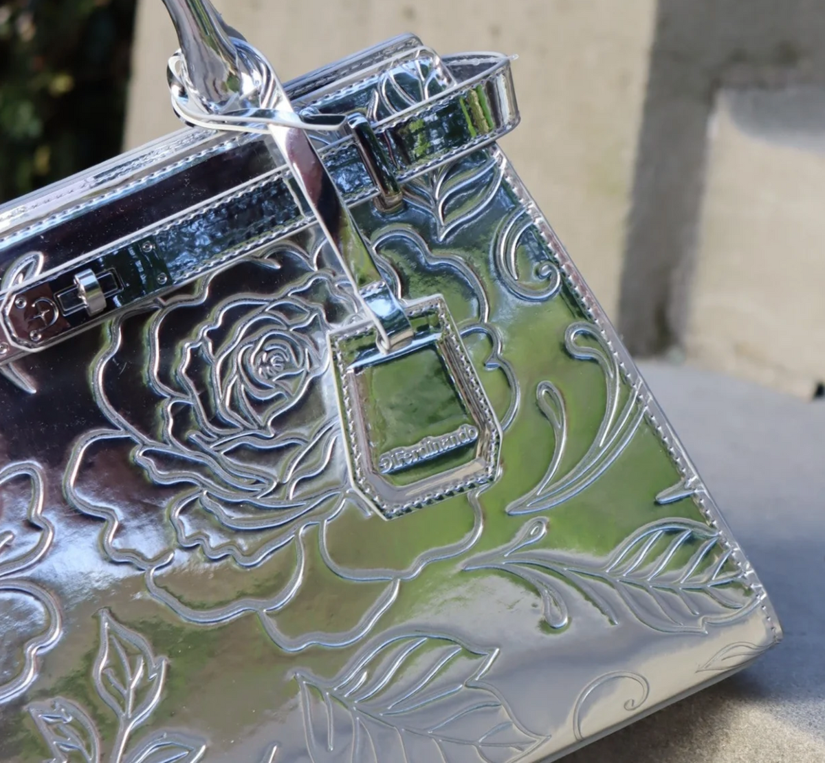 The Rosebud Satchel Silver Chrome