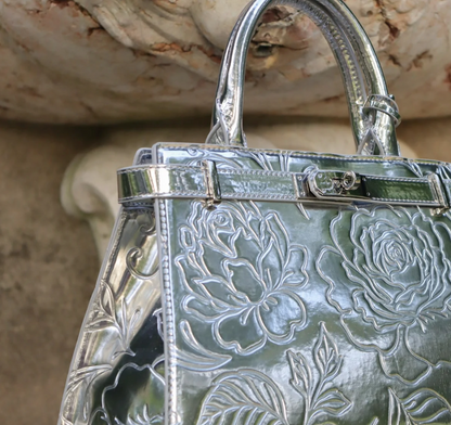 The Rosebud Satchel Silver Chrome