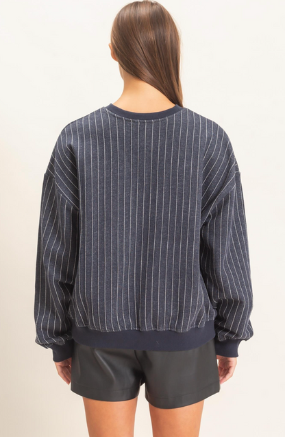 Navy Skies Contrast Top