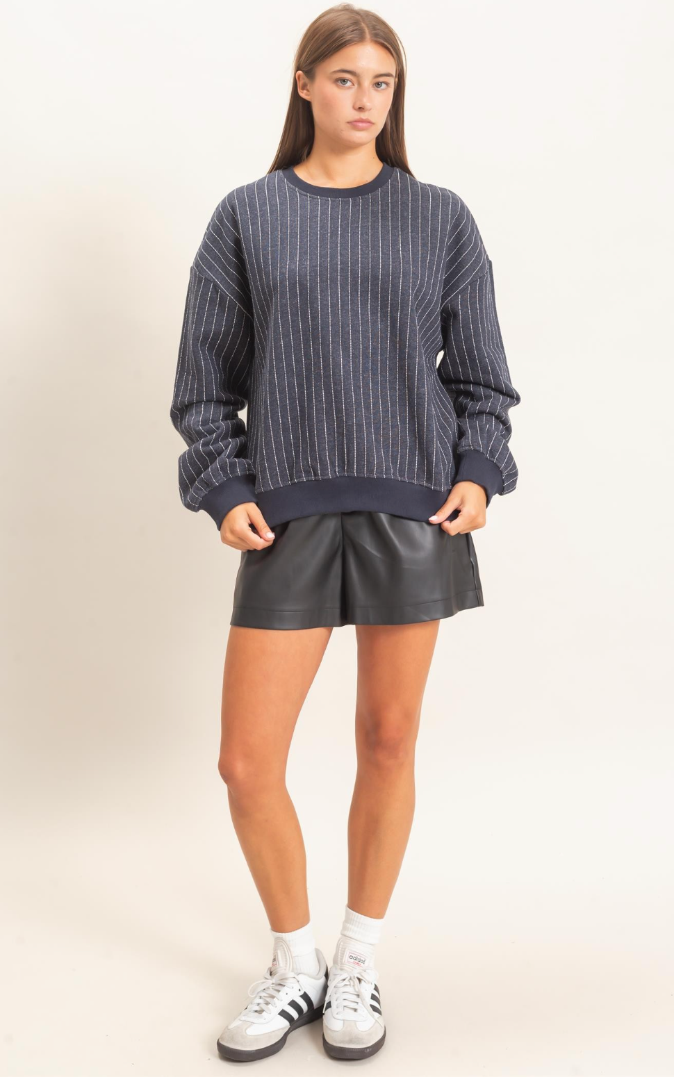 Navy Skies Contrast Top