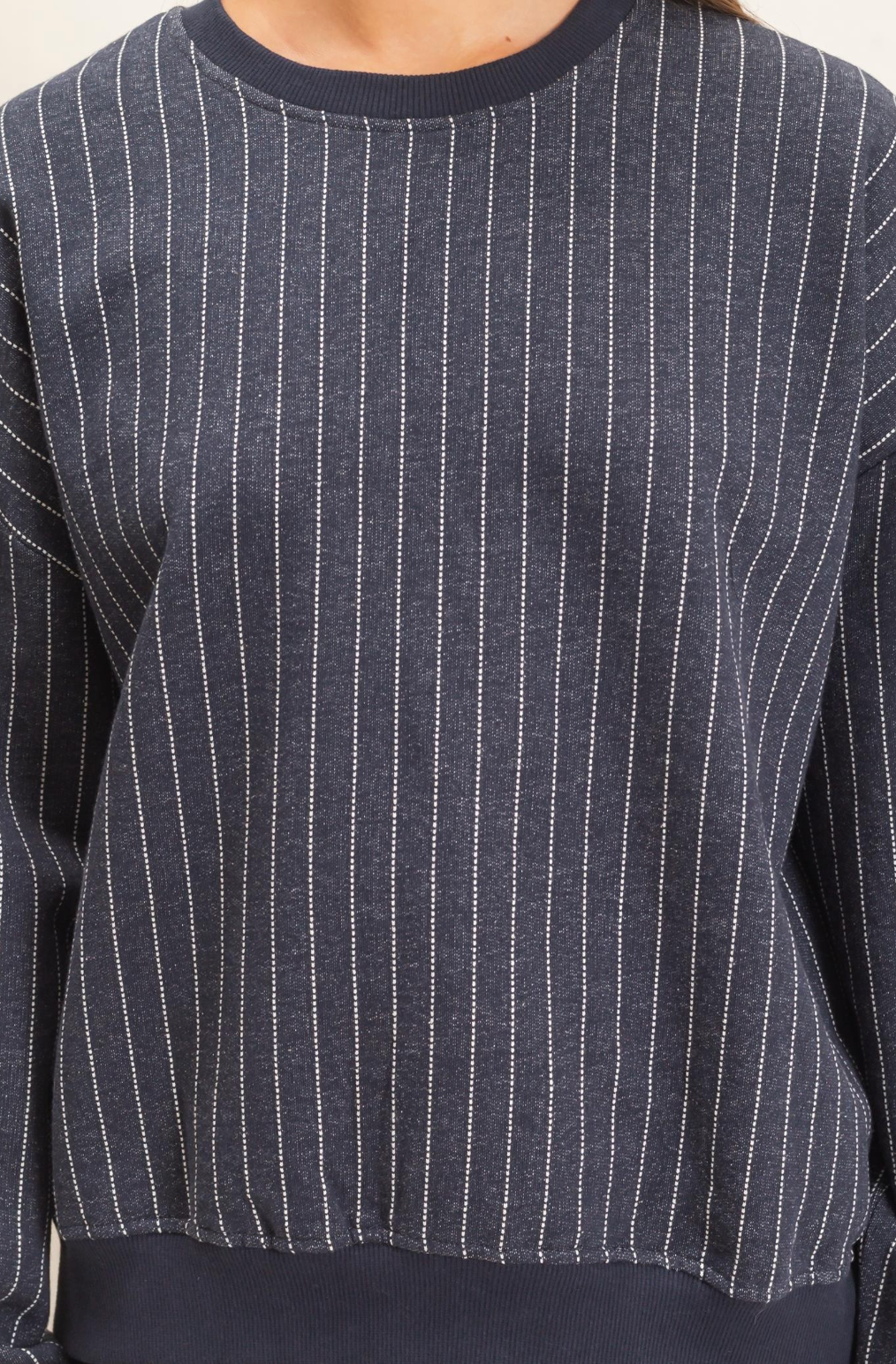Navy Skies Contrast Top